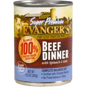 Evanger's Super Premium Beef Dinner Canned Dog Food 12.8 oz 12 Pack
