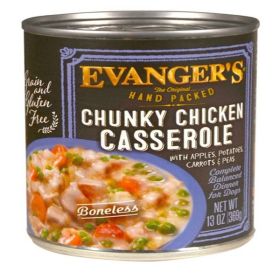 Evanger's Hand Packed Chunky Chicken Casserole Canned Dog Food 12 oz 12 Pack