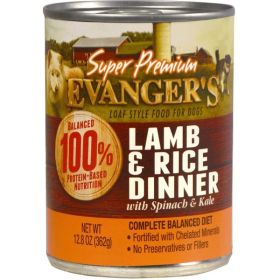 Evanger's Super Premium Lamb & Rice Dinner Canned Dog Food 12.8 oz 12 Pack
