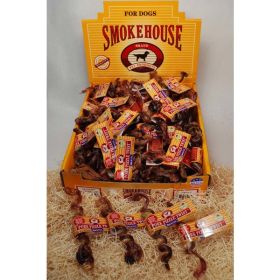 Smokehouse Porky USA Made Pizzle Twists Dog Chew Shelf Display Box 100 Count