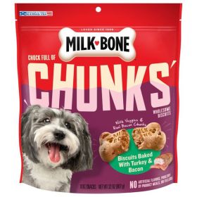 MilkBone Chock Full of Chunks Dog Treats Turkey and Bacon, 1ea/32 oz
