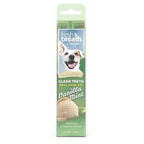 TropiClean Fresh Breath Vanilla Mint Clean Teeth Oral Care Gel For Dogs 2 oz