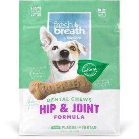 TropiClean Fresh Breath Hip & Joint Dental Chews For Large Dogs 11 oz 10 Count Regular