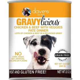 Daves Dog Grain Free Gravylicious Chicken and Beef 12 Oz (Case Of 12)
