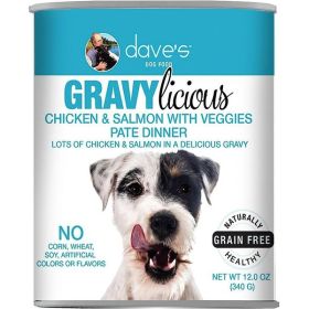 Daves Dog Grain Free Gravylicious Chicken and Salmon 12 Oz (Case Of 12)