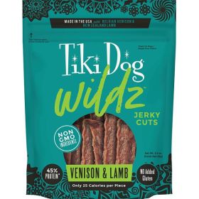 Tiki Pet Dog Wildz Jerky Grain Free Venison & Lamb 3.5Oz