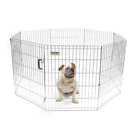 Precision Pet Products Exercise Pen Silver 30 in