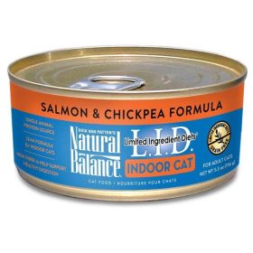 Natural Balance Pet Foods L.I.D. Indoor Salmon & Chickpea Formula Cat Wet Food 5.5 oz 24 Pack