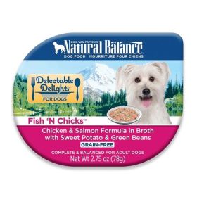 Natural Balance Pet Foods Delectable Delights Fish 'N Chicks in Broth Dog Food 2.75 oz 24 Pack