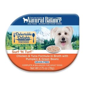 Natural Balance Pet Foods Delectable Delights Surf 'N Turf in Broth Dog Food 2.75 oz 24 Pack