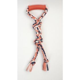 Mammoth Pet Products Color Twin Tug Toy with Rubber Handle Twin Tug with Handle Multi-Color 26 in Large