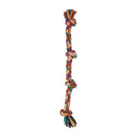 Mammoth Pet Products Cloth Dog Toy Rope 4 Knot Tug 4 Knots Assorted 27 in Large