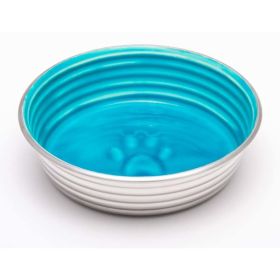 Loving Pets Dog Bowl Paw Print Seine Blue Extra-Small