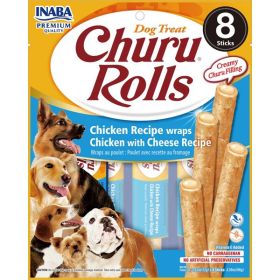 Inaba Dog Churu Rolls Chicken Cheese Wraps 6Ct/3.36Oz
