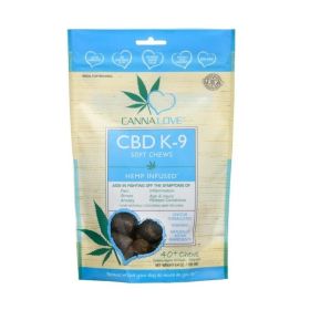 CannaLove CDB K-9 2mg CBD Soft Chews Hemp Infused Dog Treat 6.4 oz 40+ Chews