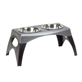 Bergan Stormcloud Elevated Feeder 2 Dog Bowl Black, Grey Extra-Large