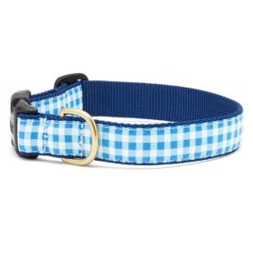 Blue Gingham Collar or Leash (Color: Blue, Country of Manufacture: United States)