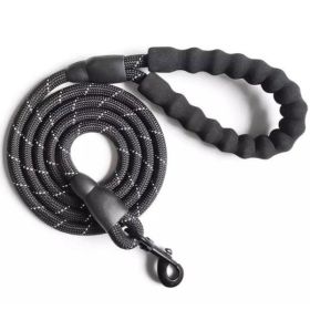 5FT Rope Leash with Comfort Handle (Color: Black, Country of Manufacture: United States)