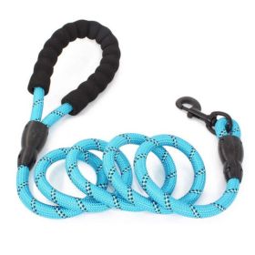 5FT Rope Leash with Comfort Handle (Color: Blue, Country of Manufacture: United States)
