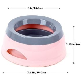 No Spill Dog Water Bowl (Color: Pink, Material: Rubber, Country of Manufacture: United States)
