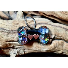 EMF 5G protection Pet Charm DogBone (Color: Black, Material: Stone, Country of Manufacture: United States)