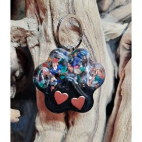 EMF 5G protection Pet Charm PawPrint (Color: Black, Material: Stone, Country of Manufacture: United States)