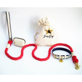 Dog Collar (Color: Cream, Material: Leather, Country of Manufacture: United States)