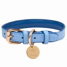 Dog Collar (Color: Baby Blue, Material: Leather, Country of Manufacture: United States)