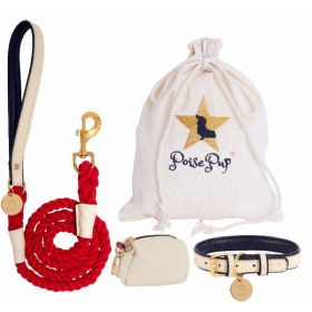 Waste Bag Holder (Color: Cream, Material: Leather, Country of Manufacture: United States)