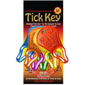 The Original Tick Key Tick Removal Device - Portable, Safe and Highly Effective Tick Removal Tool - Assorted Colors (Country of Manufacture: United States)
